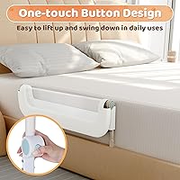 Vista 3 de Barandilla de protección para cama de niños pequeños - rieles de seguridad para cama de bebé de 32 pulgadas, plegables y con alturas ajustables