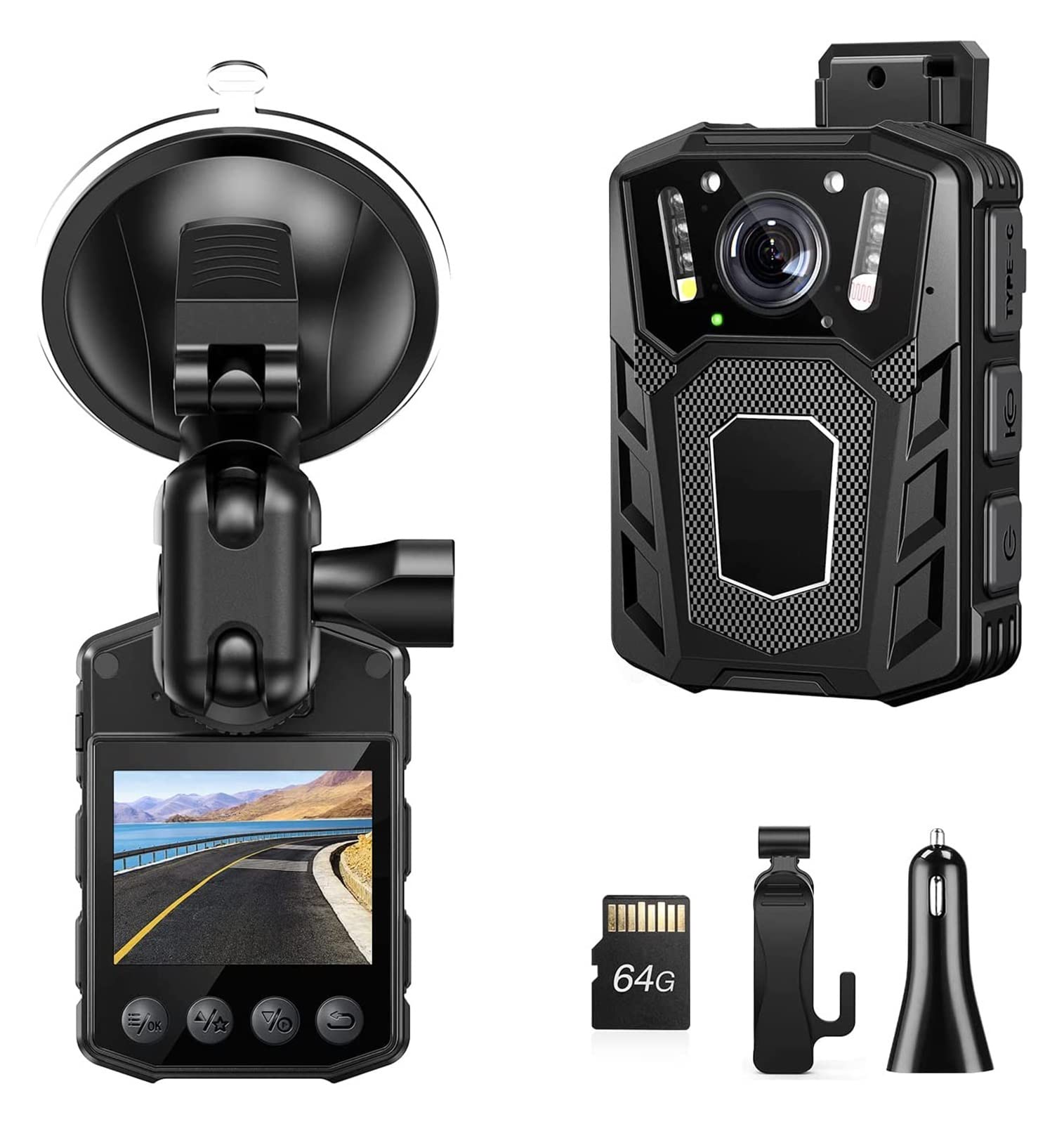 Caméra corporelle 64G WD1 résout vos besoins de surveillance et dossiers de travail 1080p