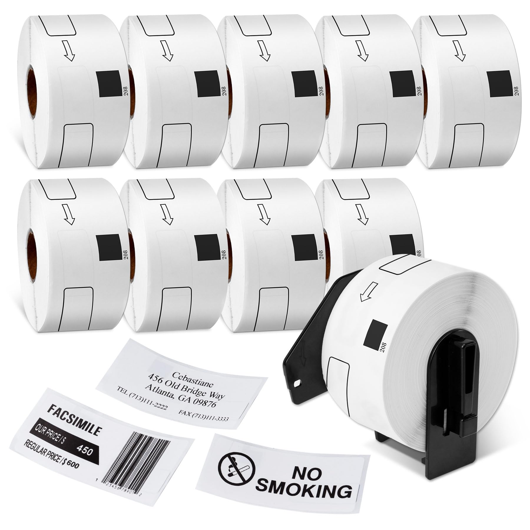 Compatible with Brother DK-1208 Die-Cut Large Address Label for QL Printer