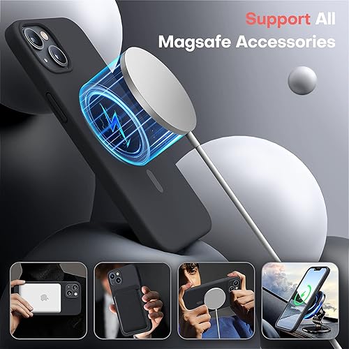 Vista 572 de TOCOL - Funda 5 en 1 para iPhone 11, con 2 protectores de pantalla + 2 protectores de lente de cámara, funda delgada de silicona líquida a prueba