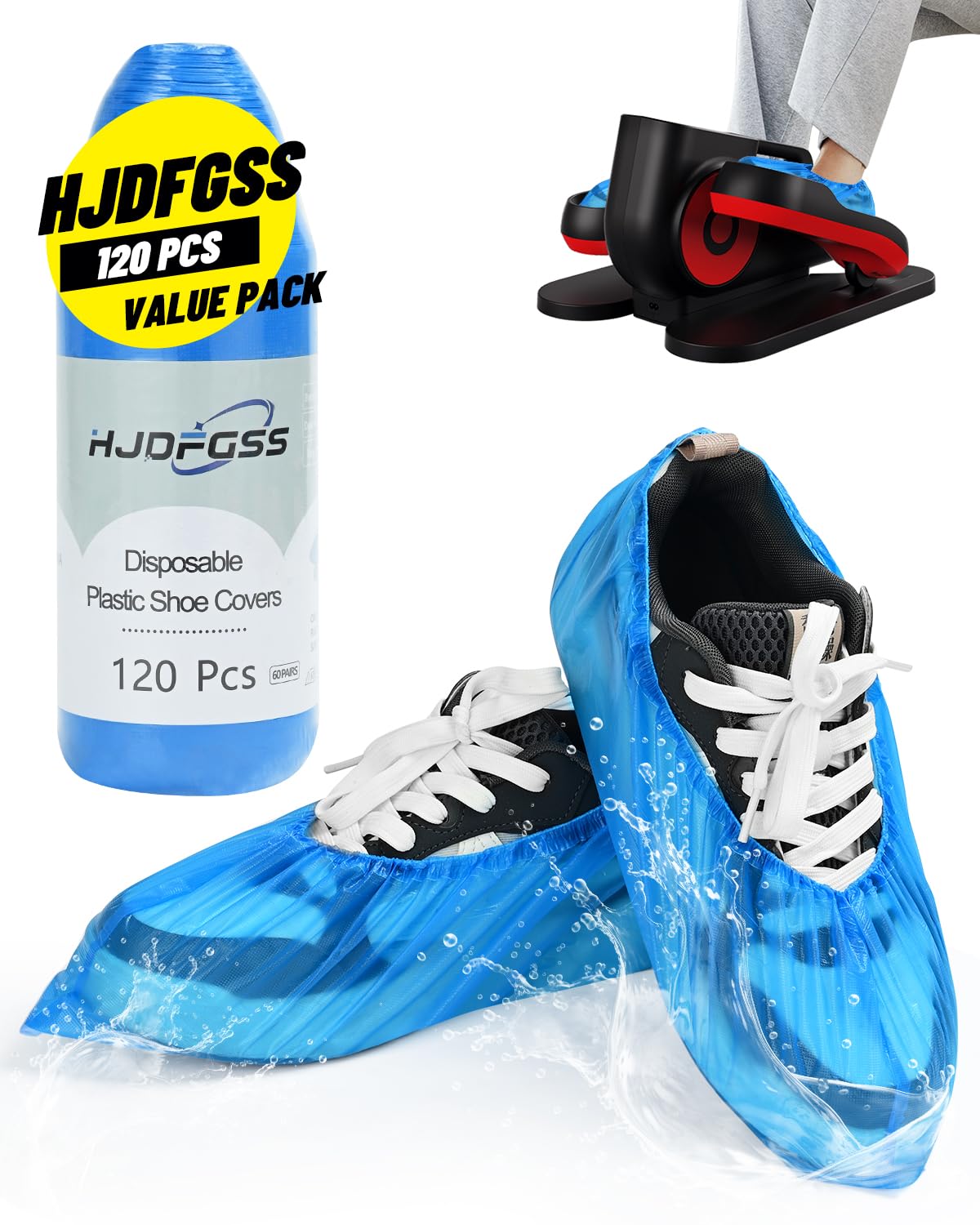 Shoe Covers Disposable-120 Pcs(60 pairs) Compact, Waterproof and Recyclable Shoe Booties Covers for Indoors,fits up to size 11 US Men and 13 US Women,