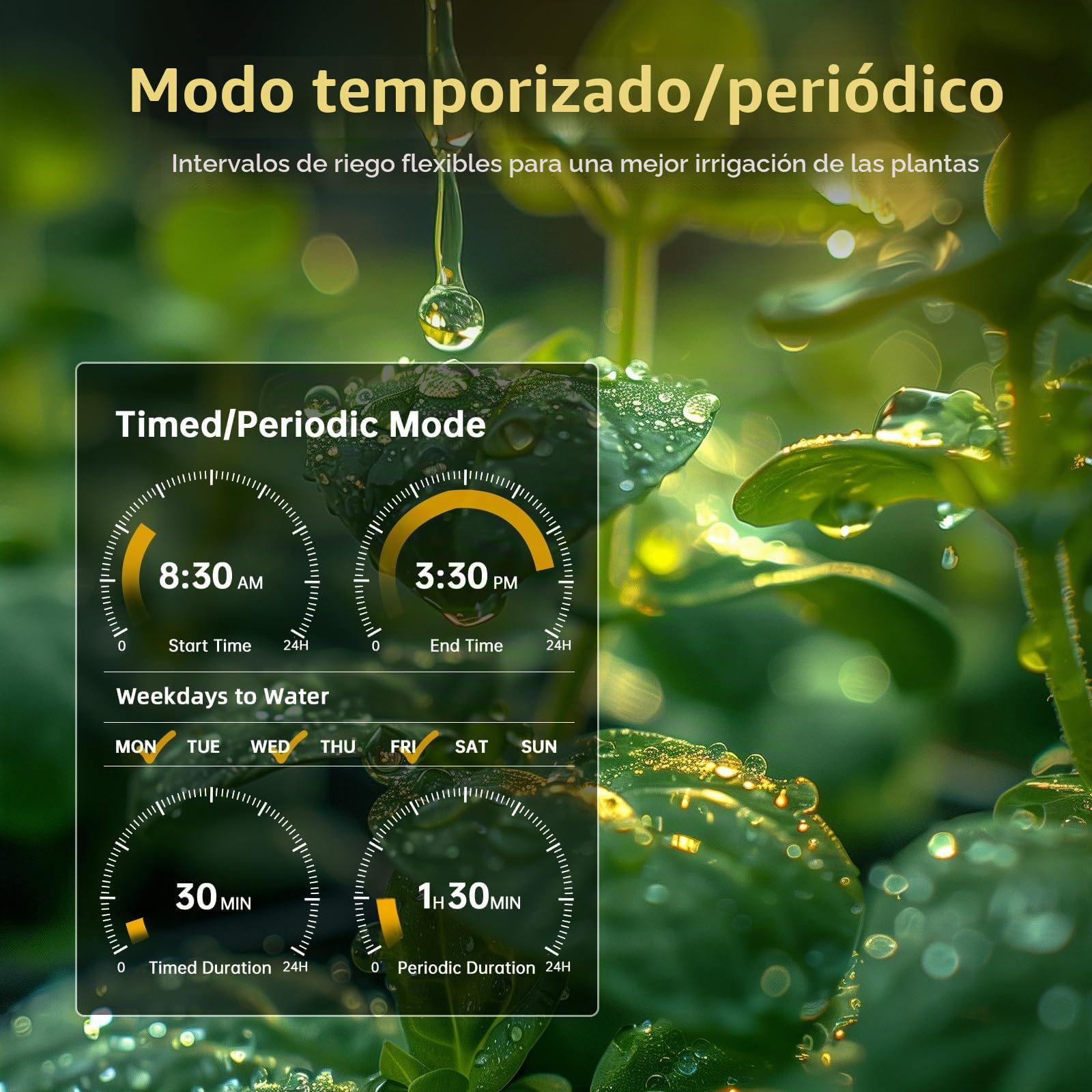 Temporizador de Riego WiFi, con Concentrador WiFi para Control Remoto, para Jardín, Invernadero,Césped, Inteligente WiFi Sistema de Riego, con Entrada de Latón