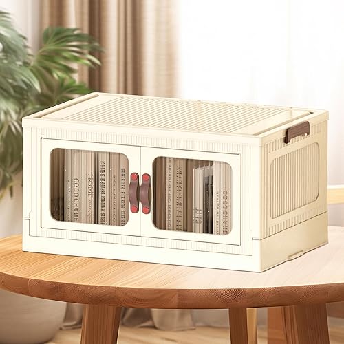 Miniatura 9 de Contenedores de almacenamiento apilables de 30 cuartos de galón, contenedores de almacenamiento plegables con tapas y puertas, caja de