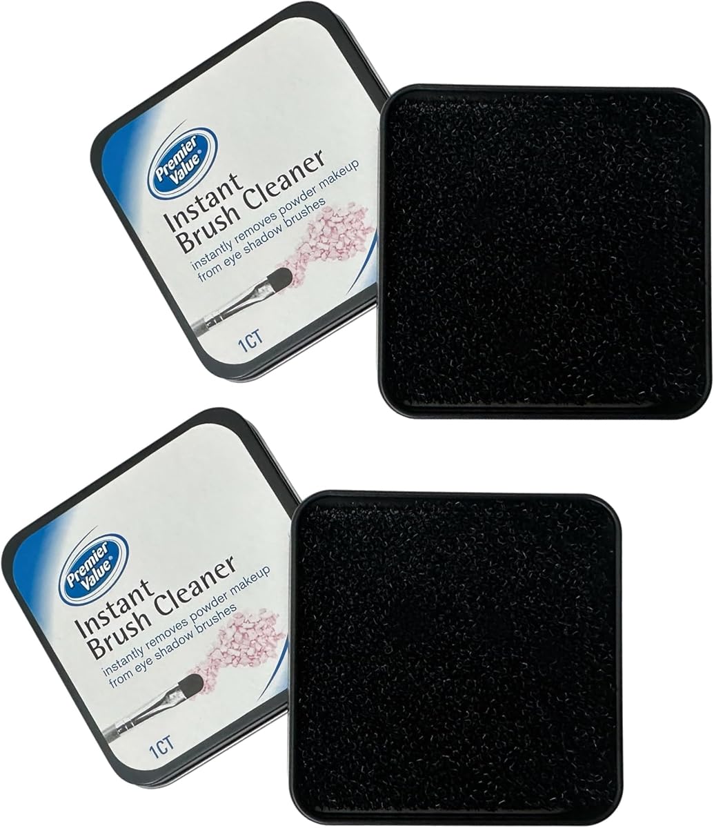2pk Instant Removal Cleaner Sponge FAST Clean Makeup Brushes Powder NO Water No Drying Time Brush Cleaner - Switch Eyeshadow Brush Color Blush Instantly Party Festival Halloween -TSA Approved