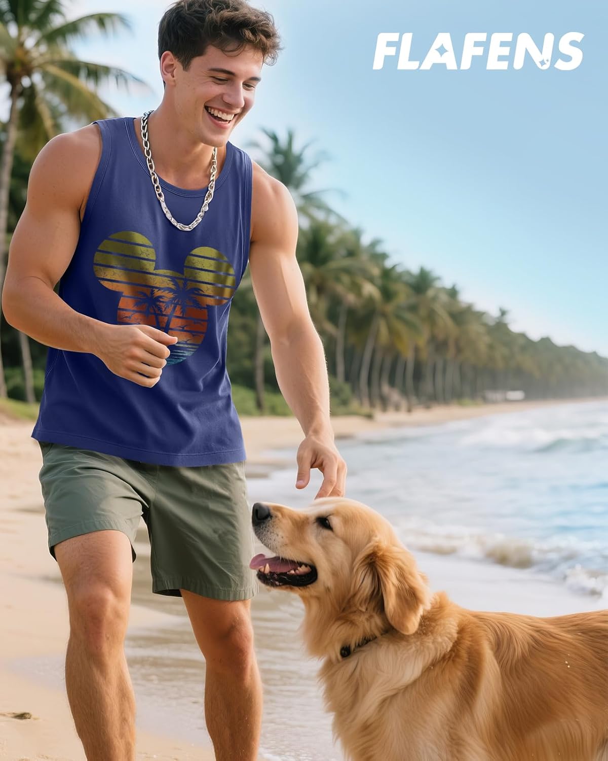 Flafens Tank Tops Men Summer - Sleeveless Shirts Workout Gym Cotton Tank Shirts Graphic Loose Fit Running Sports Casual - Image 6