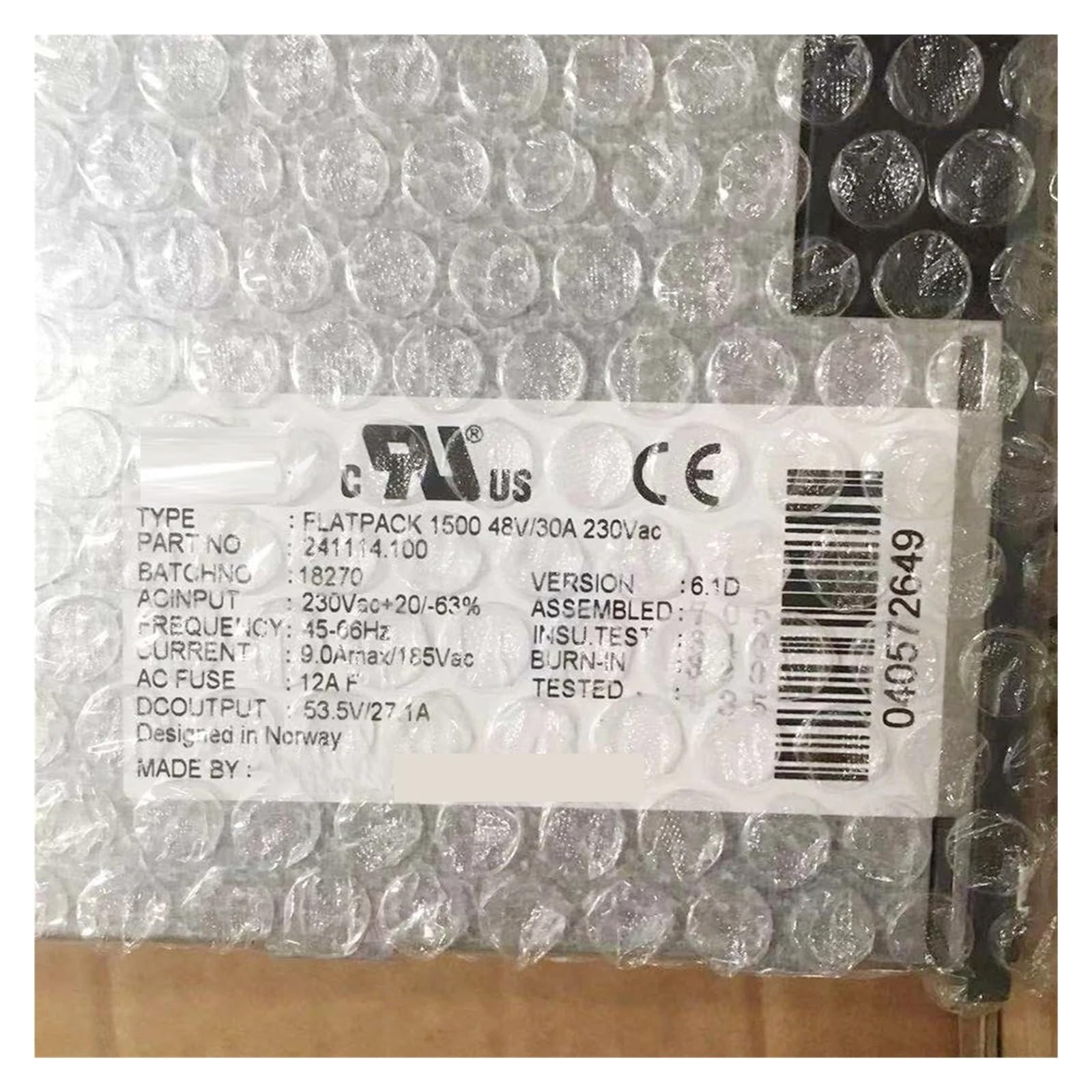 Fuente de Alimentación Conmutada 1500 48V/30A 230Vac 241114.100