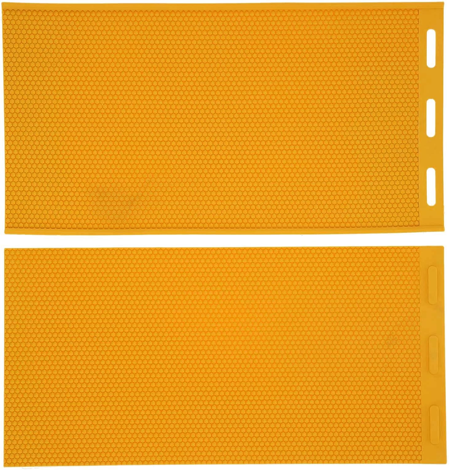 2Pcs 5.4mm Beeswax Press Mold,Professional Silicone Beeswax Mold for Pellets and Foundation,DIY Soft Rubber,42X23cm,Yellow,Foldable,Lightweight