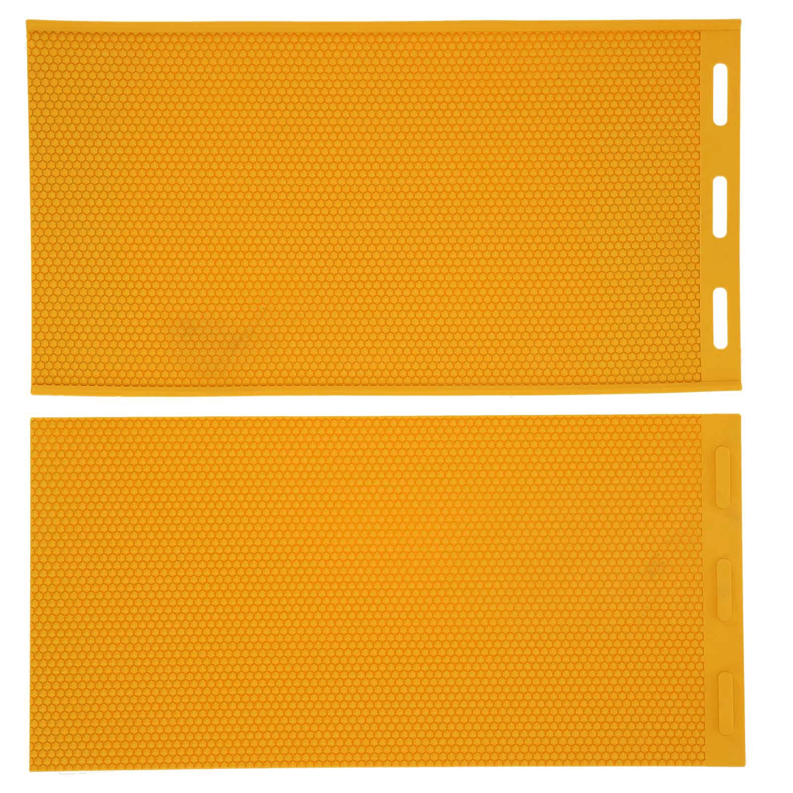 Akozon DIY Beekeeping Supplies - 2Pcs 5.4mm Yellow Beeswax Press, Rubber Comb Sheet, Beeswax Embosser - Compact and Foldable