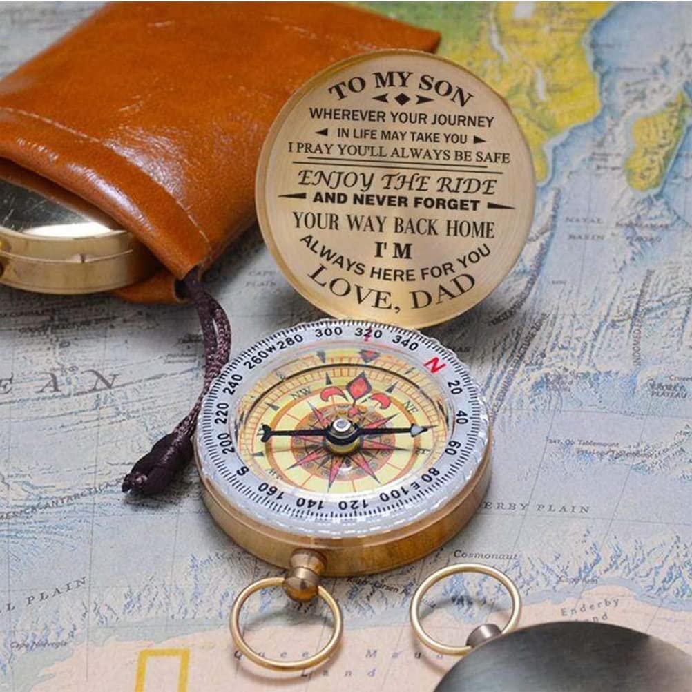 Luminous Compass Dad to Son Enjoy The Ride Camping Outdoor Activities Navigation Tool (a) - Image 3