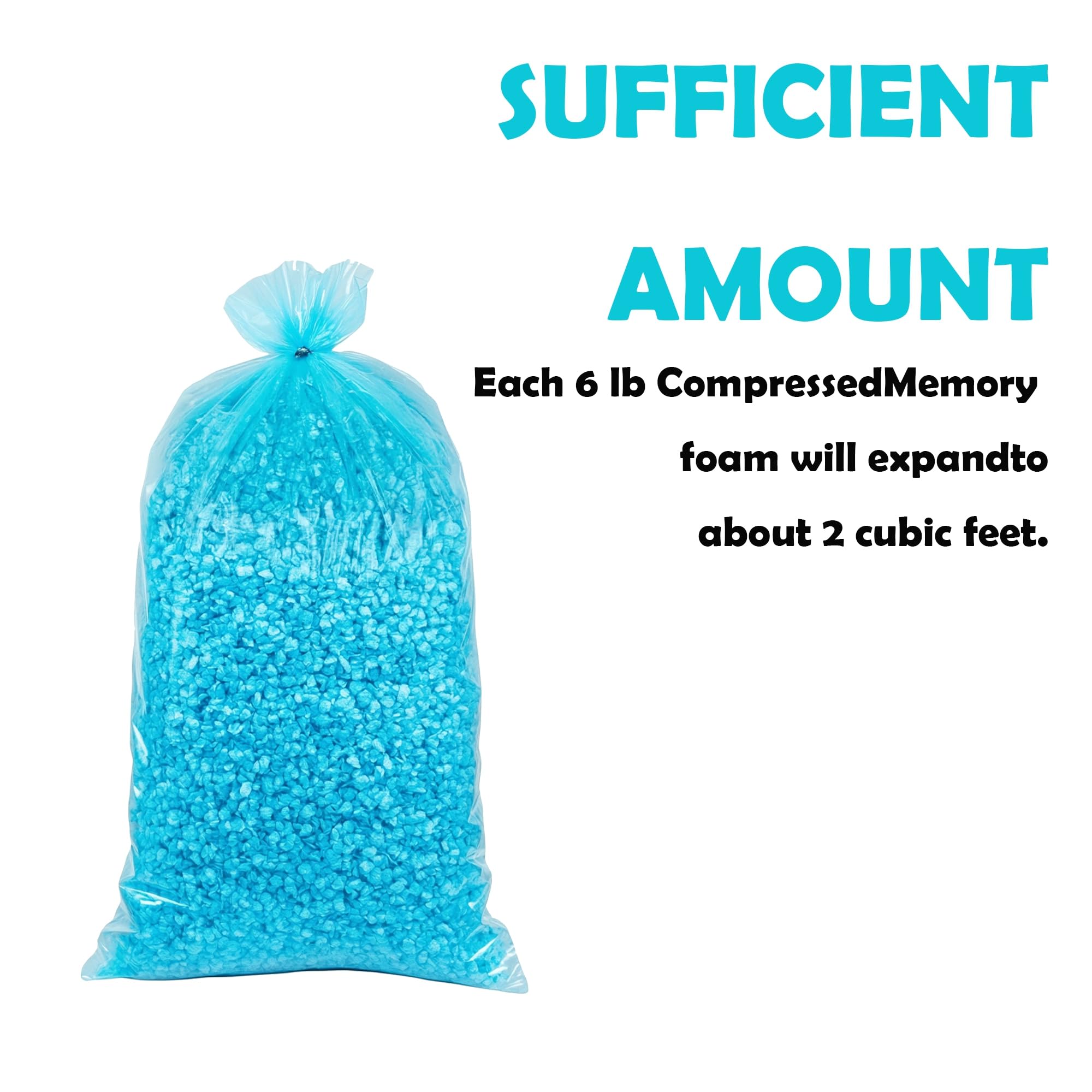 Uptotop 6LB Shredded Memory Foam Filling, Bean Bag Filler Foam Refill Pillow Stuffing Foam, Soft Stuffing for Dog Bed Couch Cushion Chair Arts Crafts, Added Gel Particles (Blue)