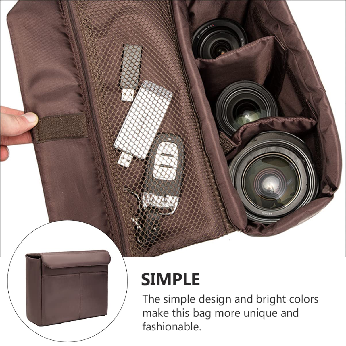 2 Piezas Bolsa de Almacenamiento para Cámara y Ligera Bolsa Acolchada Profesional para Lentes de Cámara Accesorio de Fotografía con Compartimentos Diseño Práctico y Resistente para