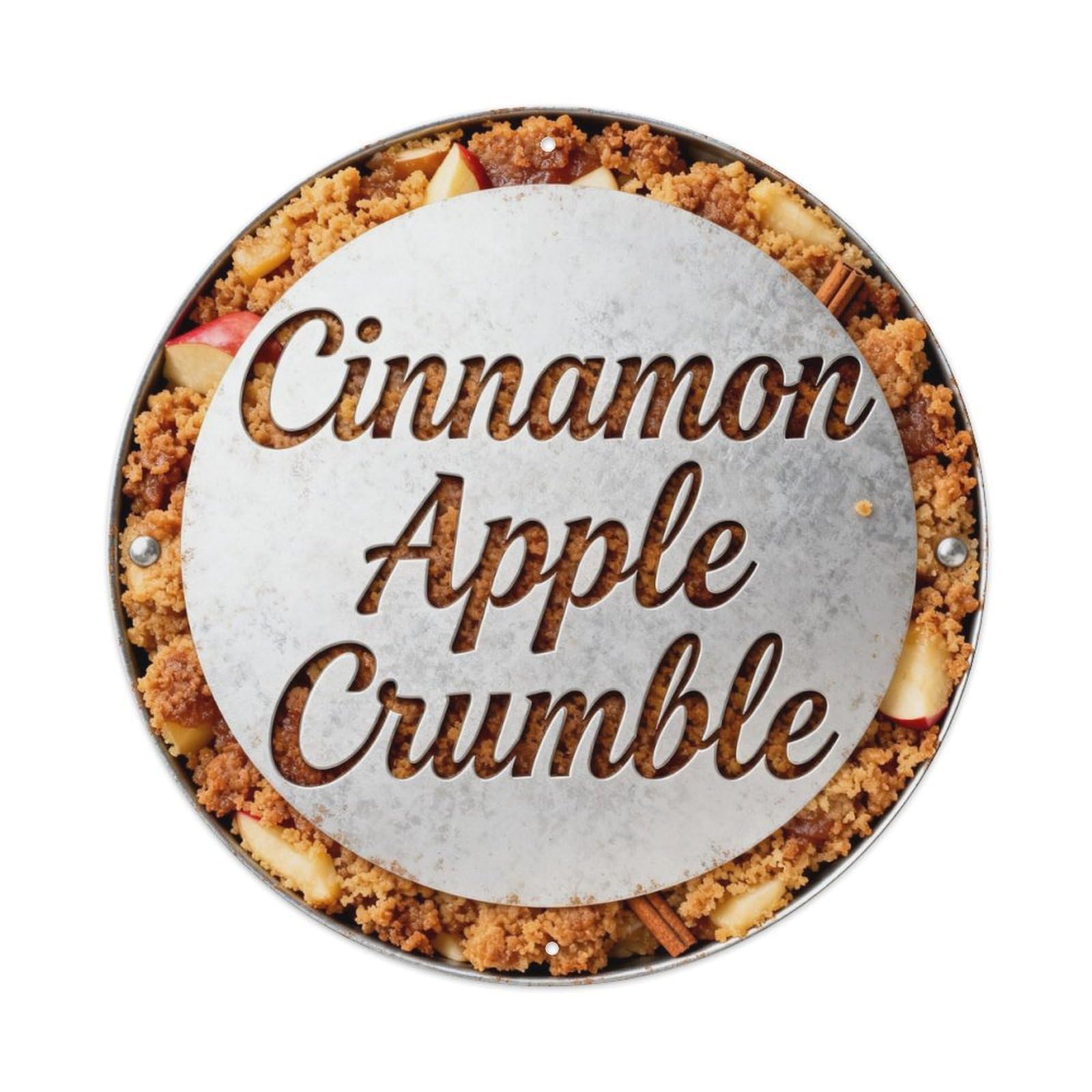 Cinnamon Apple Crumble Metal Tin Sign Plaque
