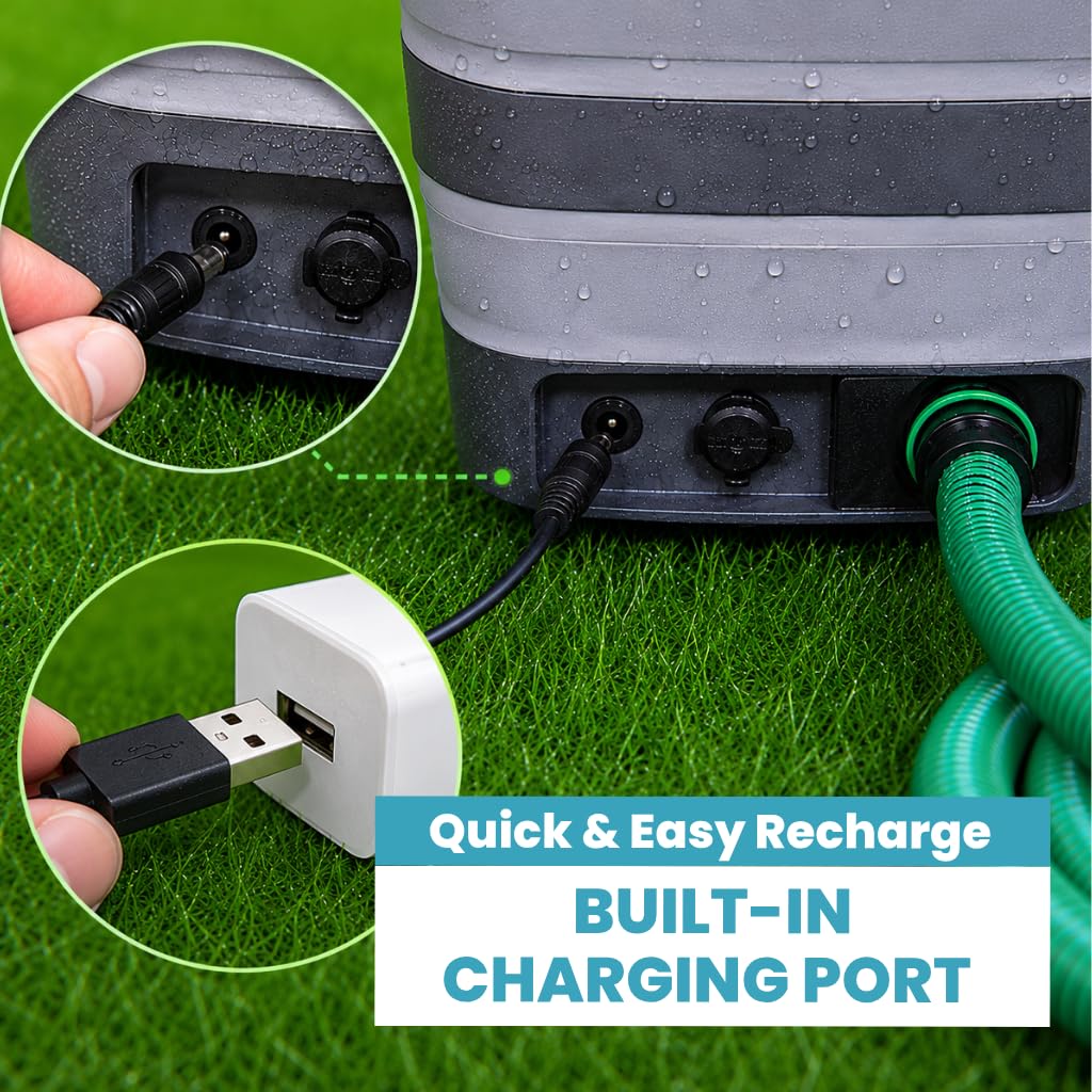 Pulvérisateur électrique 15 L - Seau pulvérisateur haute pression portable, pliable et rechargeable par USB pour voiture, camping, jardin, terrasse, chantier -