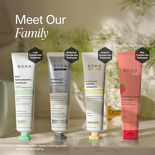 Miniatura 33 de Boka Pasta de dientes sin flúor, pasta de dientes nano hidroxiapatita, adecuada para dientes sensibles, para adultos y niños, cuidado bucal