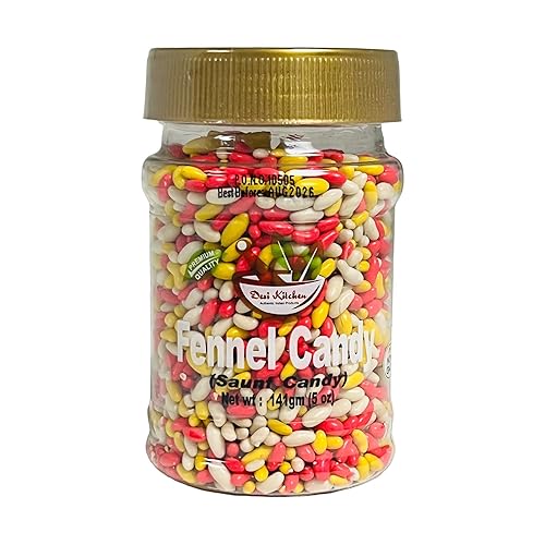 Desi Kitchen Spices All Natural | Sin sal | Vegano | Sin OMG | Caramelo de hinojo (caramelo de saunf) 141gm (5 oz) Indian After Meal Digestive Treat