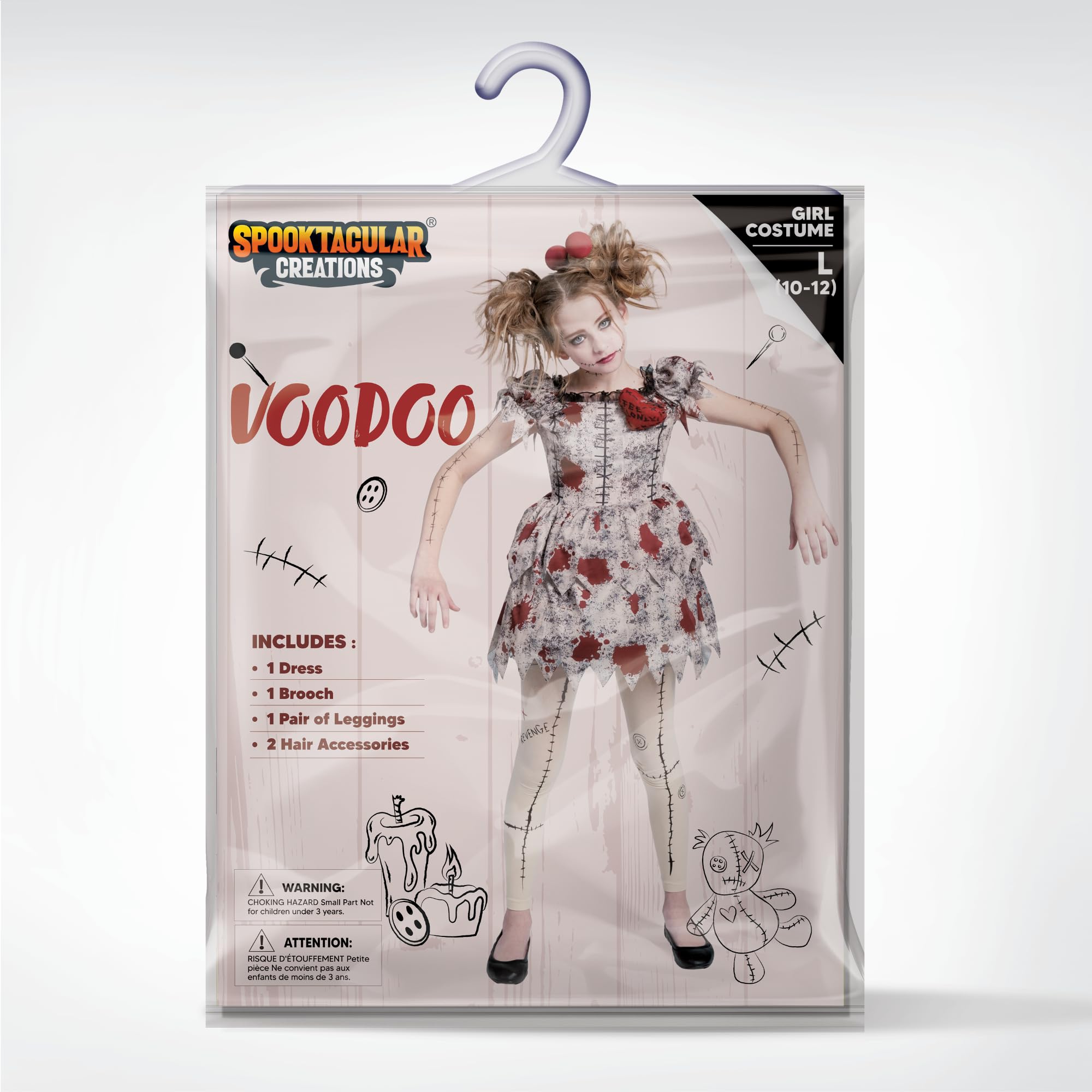 Spooktacular Creations Costume Voodoo per bambini, costume da bambola Voodoo per le ragazze che si vestono per Halloween, per i giochi di ruolo e per le feste in costume