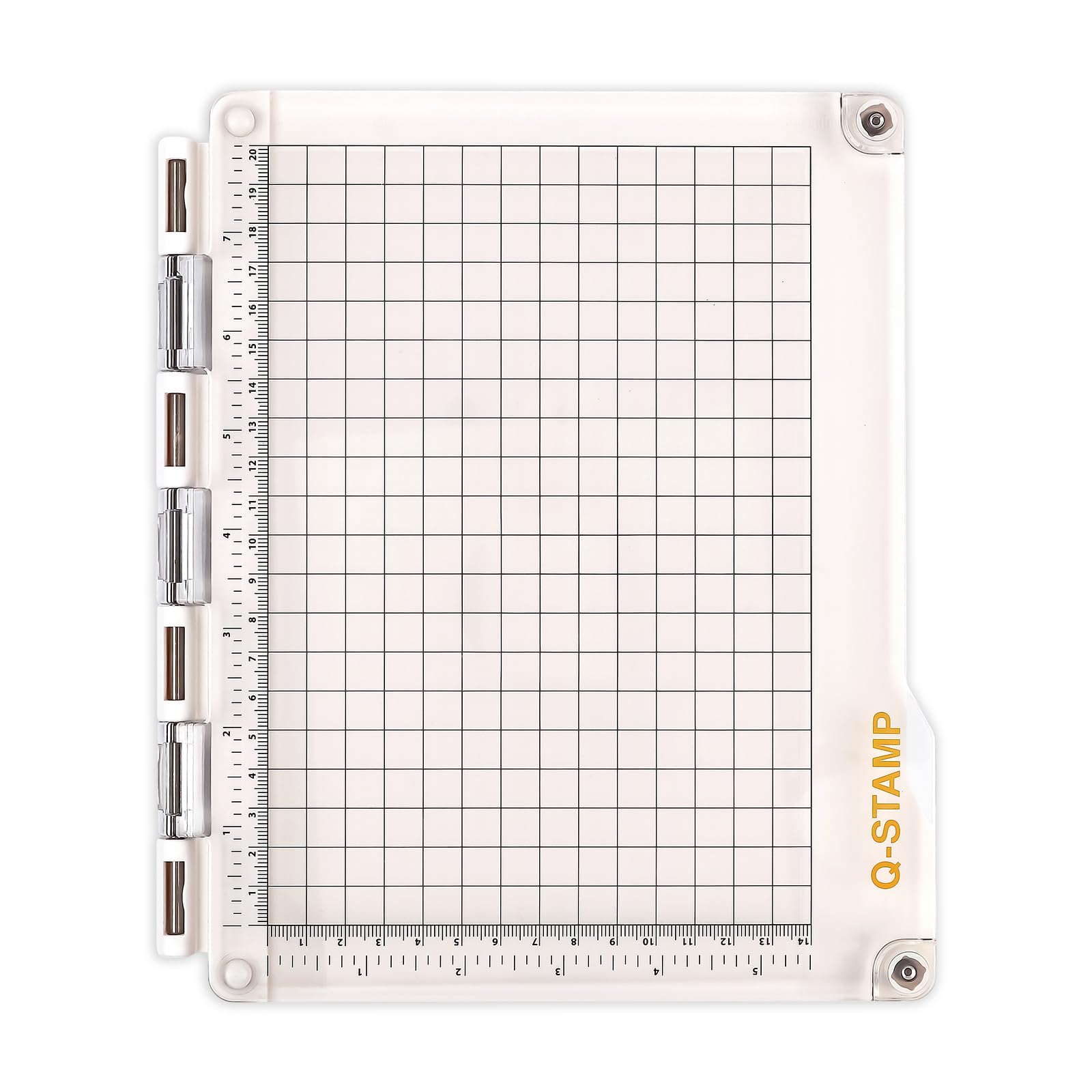 Piattaforma per timbri con tappetino antiscivolo, strumento di posizionamento per timbri accurati, fai da te, scrapbooking, creazione di biglietti, strumento di precisione per lavori di carta e