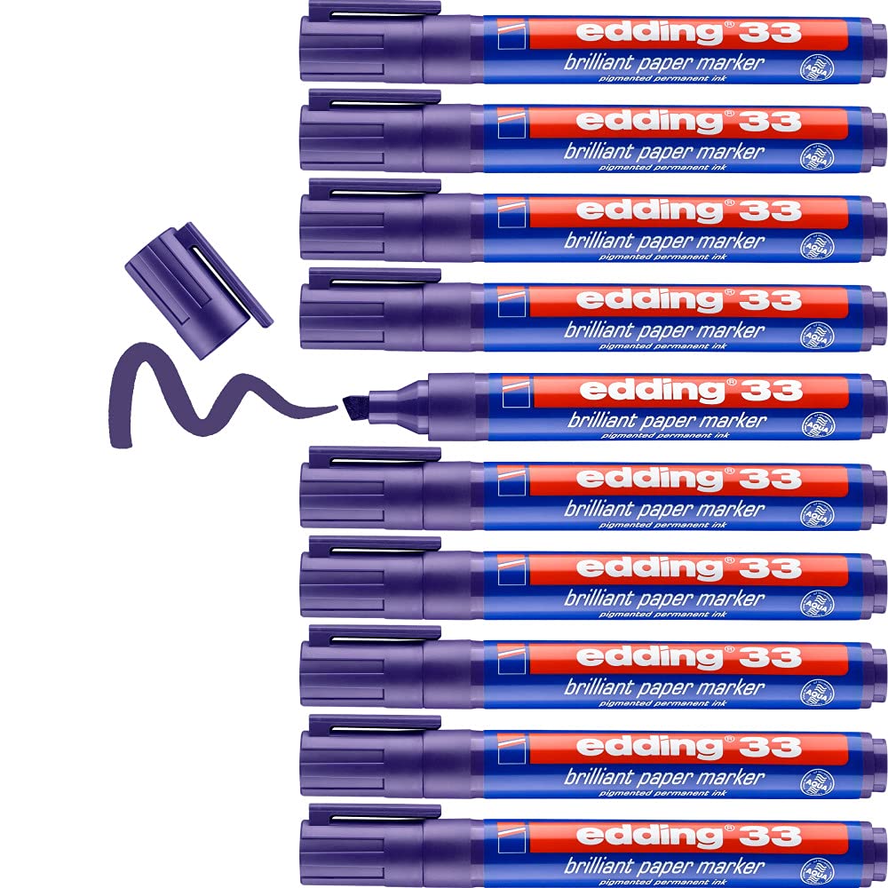 Marqueur permanent edding 33 violet pour écrire sans bavure - 7