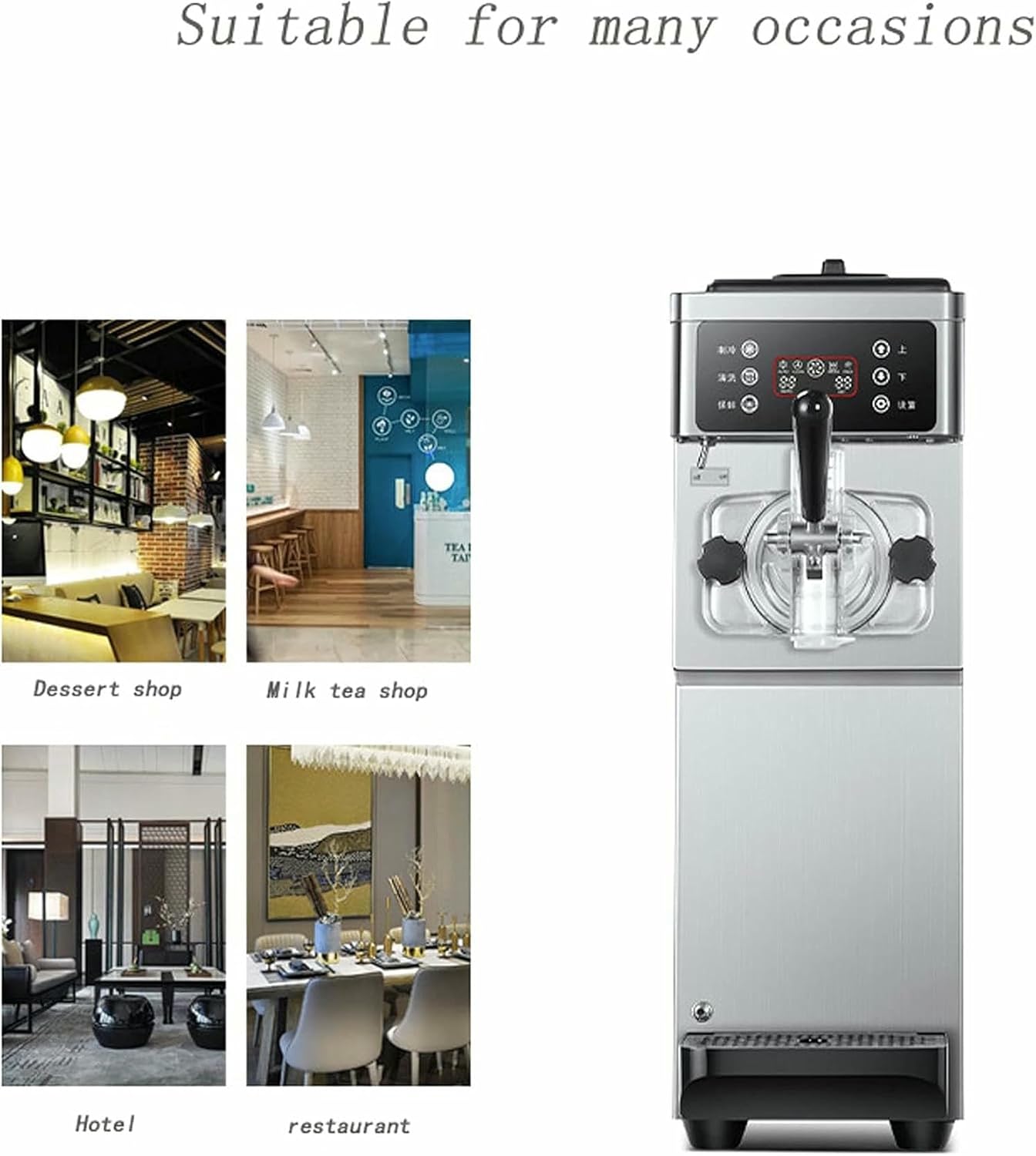 16L/H Commercial Hard Ice Cream Machine, 1200W Ice Cream Maker Professional, One-Click Rapid Freezing & Auto Clean, Ce/Fcc/CCC/Pse