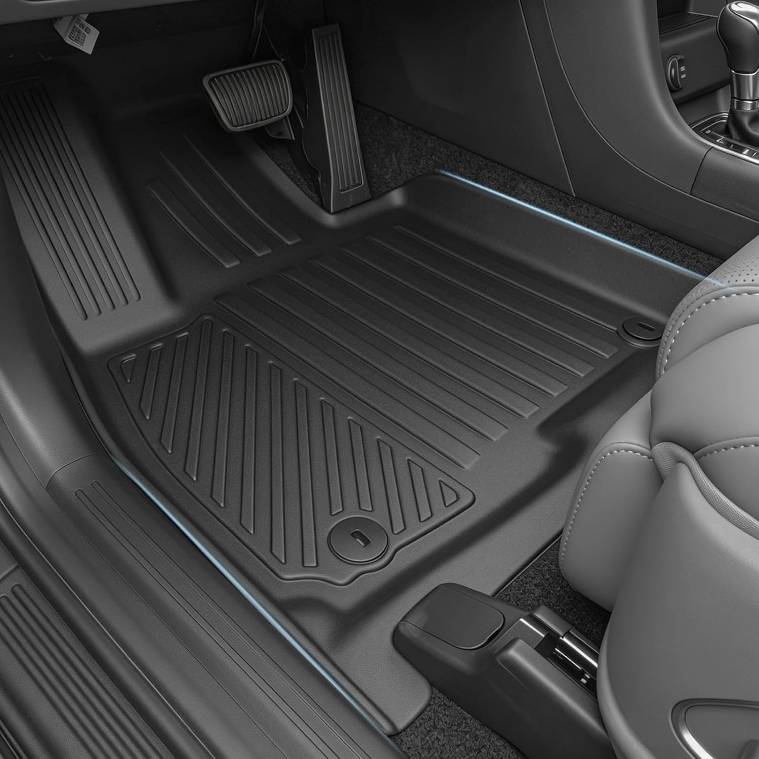 Floor Mats for 2018-2026 Jeep Wrangler 4XE 4 Doors(Not for JL or JK), Cargo Mat, All Weather TPE Cargo Liner Replacement Protection for Jeep Wrangler Accessories Door Sill Guards