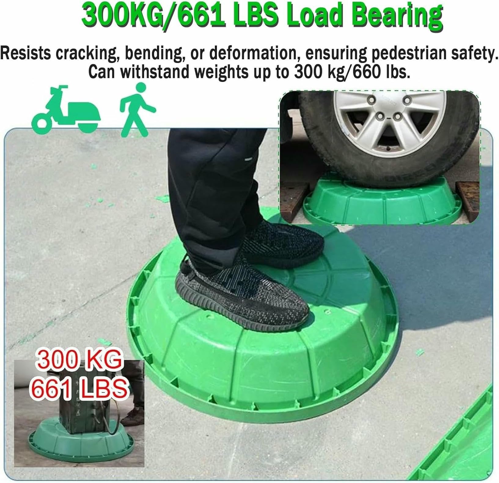 Cubierta redonda de resina de diseño invisible e para tanque de agua con tapa de cámara de inspección F, ideal para pares y Lns y resistente a la intemperie