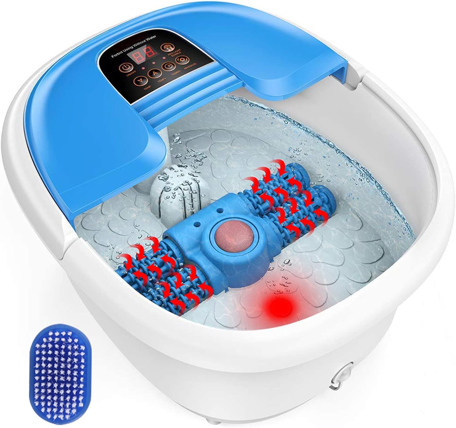 Foot Spa Bath Massager with Heat, Bubbles, Vibration, Pumice Stone, Mini Massage Points, Fast Heating Pedicure Foot Soaker Tub with 4 Massage Rollers for Feet Stress Relief at Home : Beauty & Personal Care