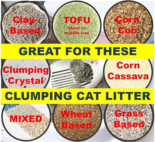 Miniatura 7 de Caja de arena para gatos con soporte, grande, ligera, rápida, cómoda, resistente, duradera, 1+2+1 unidad, color blanco