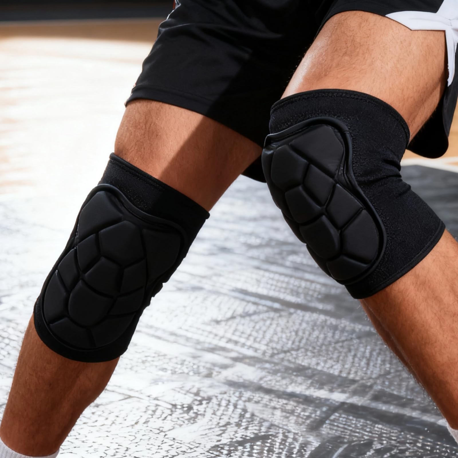 Genouillères, ensemble de protection rembourré avec armatures, sangles réglables, pour moto, ski et escalade, noir, taille L, maintien confortable, bon ajustement et liberté de mouvement