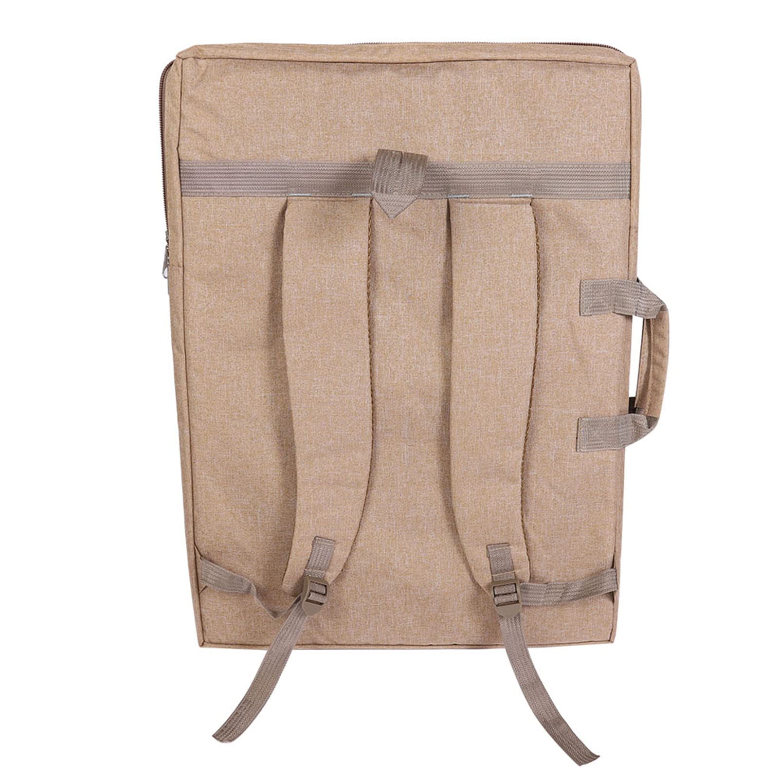 Tablero de dibujo impermeable multifunción grande 4K, bolso de transporte, bolso de arte con correa para el hombro y hebilla para viajes al aire libre, dibujo de la vida(caqui)