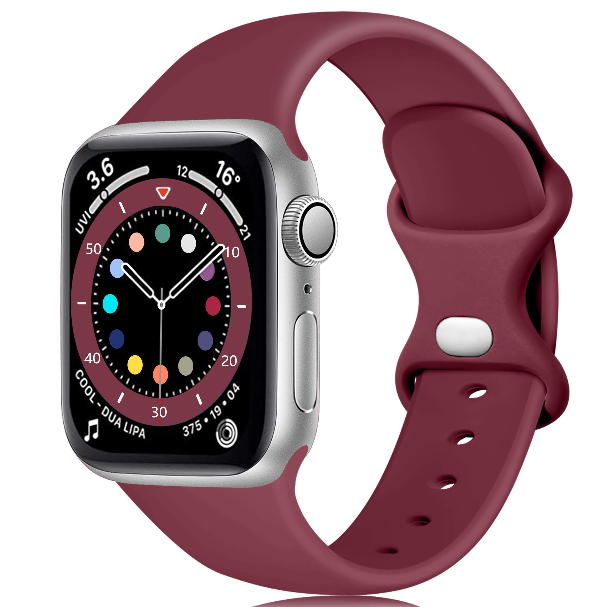 Epova Silicone Strap Compatible with Apple Watch Strap 40mm 38mm 41mm 42mm, Replacement Straps for iWatch SE 3 Series 11 10 9 8 7 6 5 4 3 2 1, Black, Small — view 16