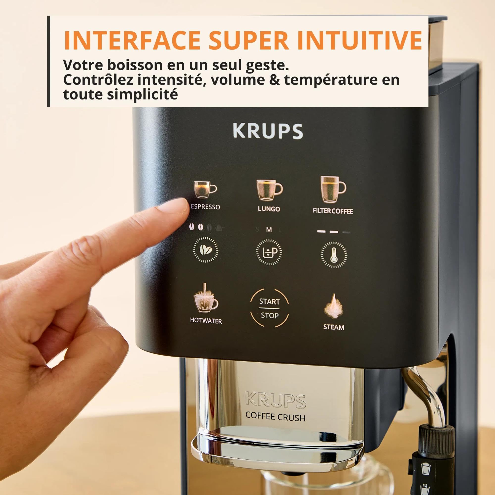 KRUPS Coffee Crush Edition, Machine à café à grains, Format ultra compact