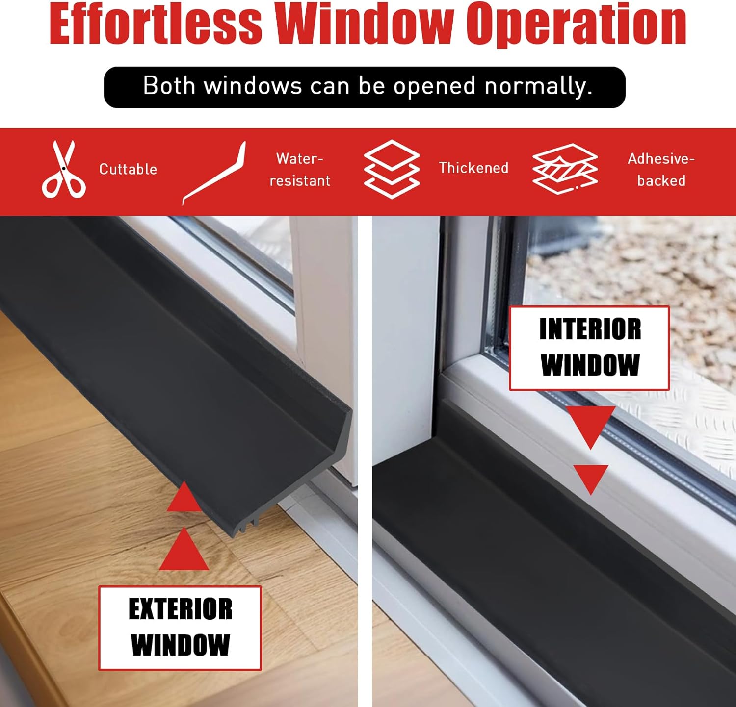 Tilted Style Self-Adhesive Door Window Rain Drip Edge - Rubber Weather Stripping Seal for Exterior Doors, Sliding Windows & Sills, Waterproof Rain Deflector Barrier (Black, LxW: 196.85x2.16in)