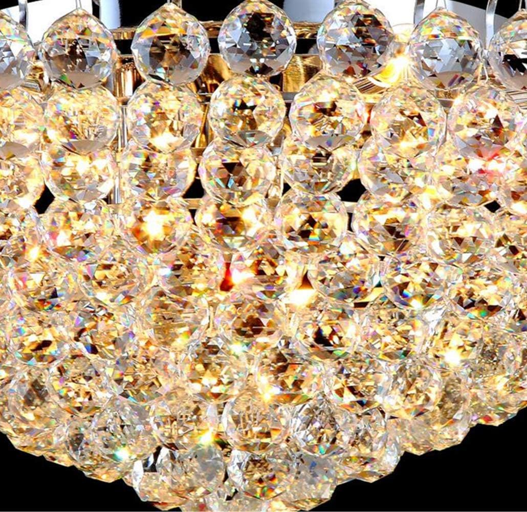 A Million Luxury Crystal Chandelier Flush Mount 31.5" Modern Minimalist Design Pendant 15-Light Ceiling Light Fixture for Living Room Bedroom Restaurant Kitchen Lobby, E12 Socket