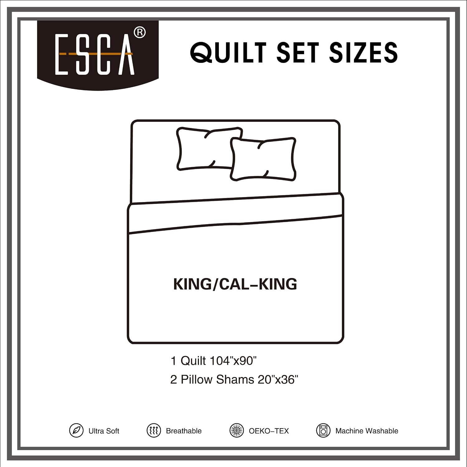 ESCA 3-Piece Kadisha Olive Green Bedspread Set King Size Reversible Quilt