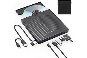 External CD DVD Drive, Computer USB 3.0 Ultra Slim CD Burner with...