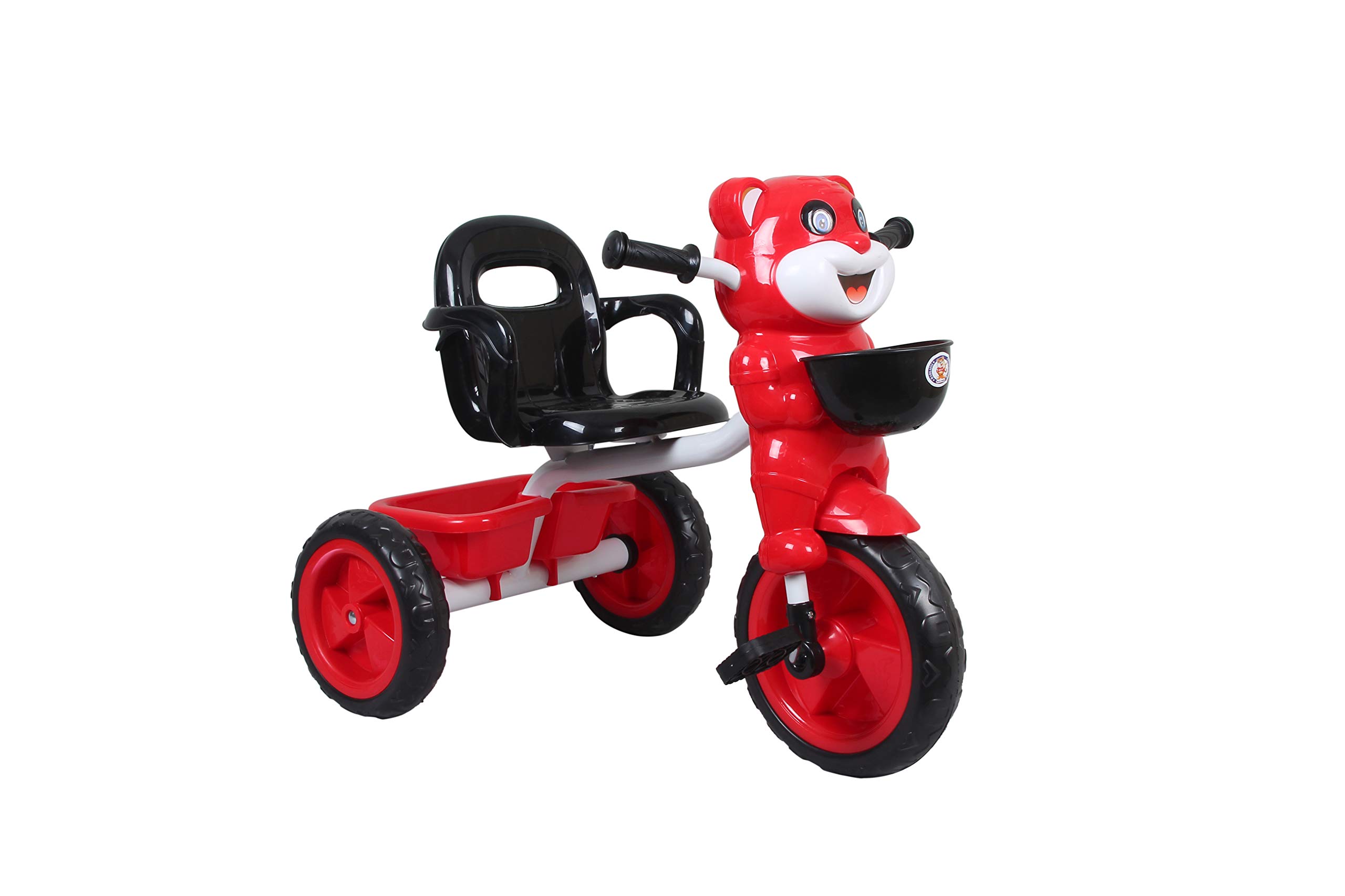 HLX-NMC 2-3 Years Happy Tiger 3 Wheel Tricycle for Kids with arm Rest - Red/Black