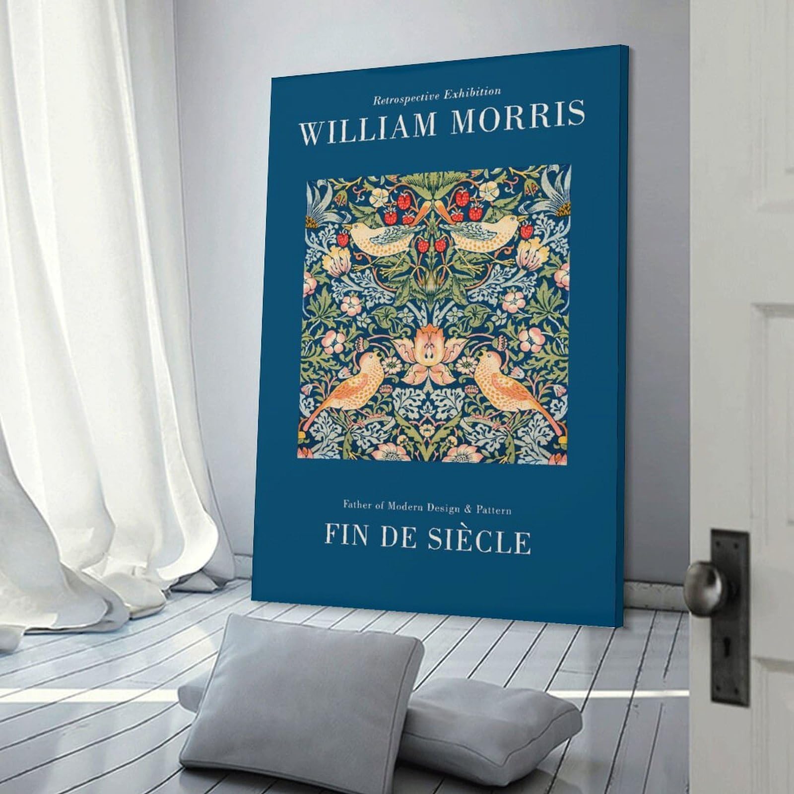 Junmoney William Morris Canvas Wall Decor, 16x24inch(40x60cm), for New Homes, Bedrooms Or Workspaces, Gift Idea for Housewarming And Birthdays