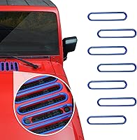 Vista 14 de Cubierta de ventilación del capó, panel de carcasa, cubierta de ventilación, accesorios exteriores de ABS para Jeep Wrangler JK JKU 2/4 puertas Azul