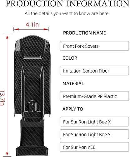 Miniatura 63 de Motocicleta Sur Ron Horquilla Delantera Cubiertas Simulado Fibra de Carbono Amortiguador Protector Para Sur Ron KKE Light Bee X/S Electric Dirt Bike