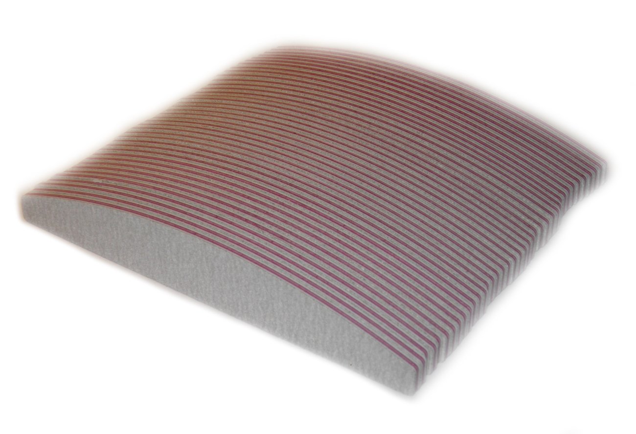 50 x Feilen Halbmond 100/100 zebra, 20mm/180mm, 50er PACK, Nagelfeilen, Trapezfeilen, nailfile, halfmoon file