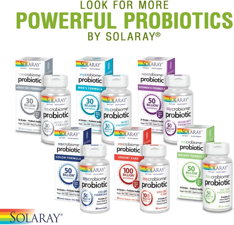 SOLARAY Acidophilus 3 Strain Probiotic & Prebiotic Carrot Juice Vegan, Veg Cap (Btl-Plastic) 3bil 120ct