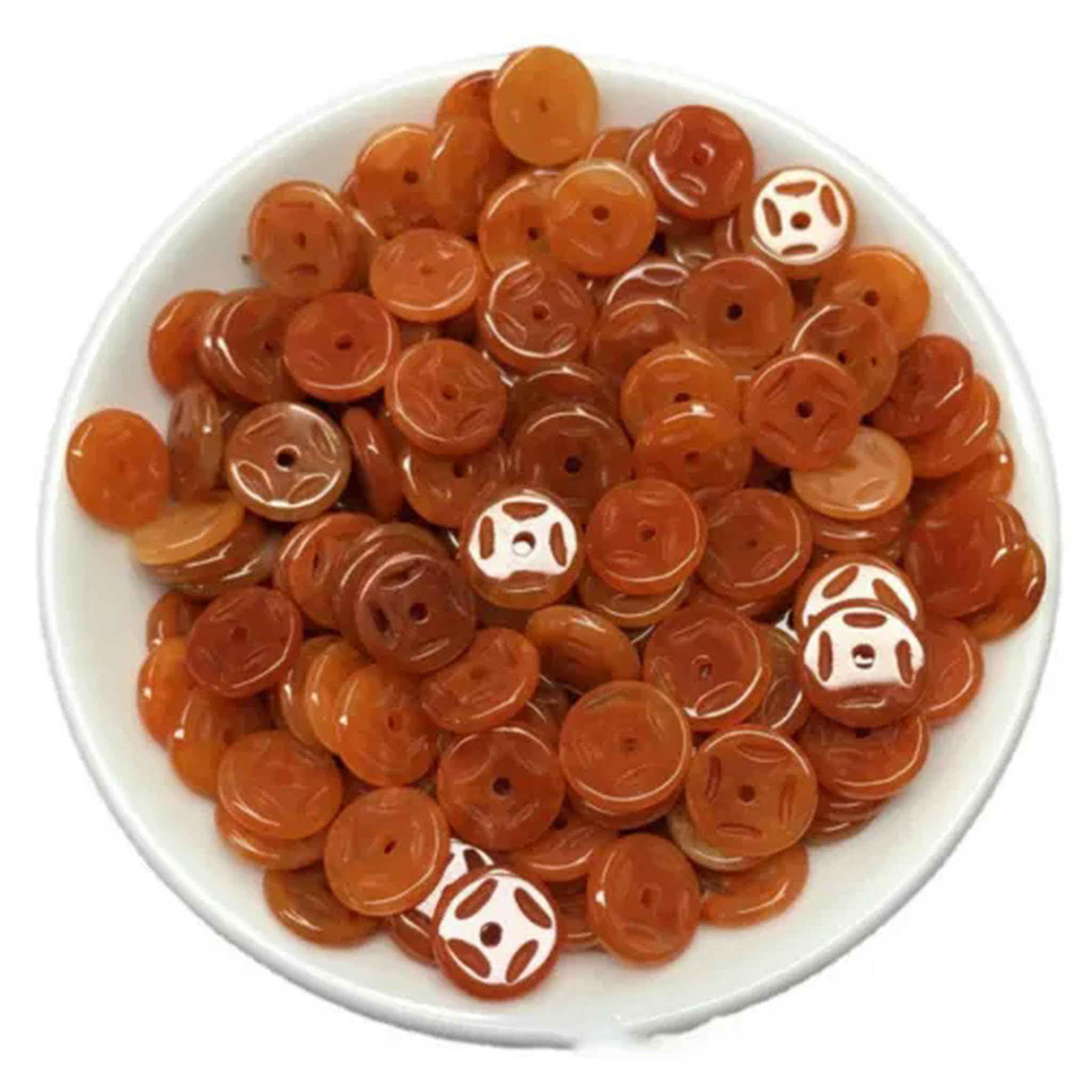 20 STÜCK Natürliche Grade A Jade Jadeit Perle DIY Rot Runde Münze Lose Anhänger 9mm