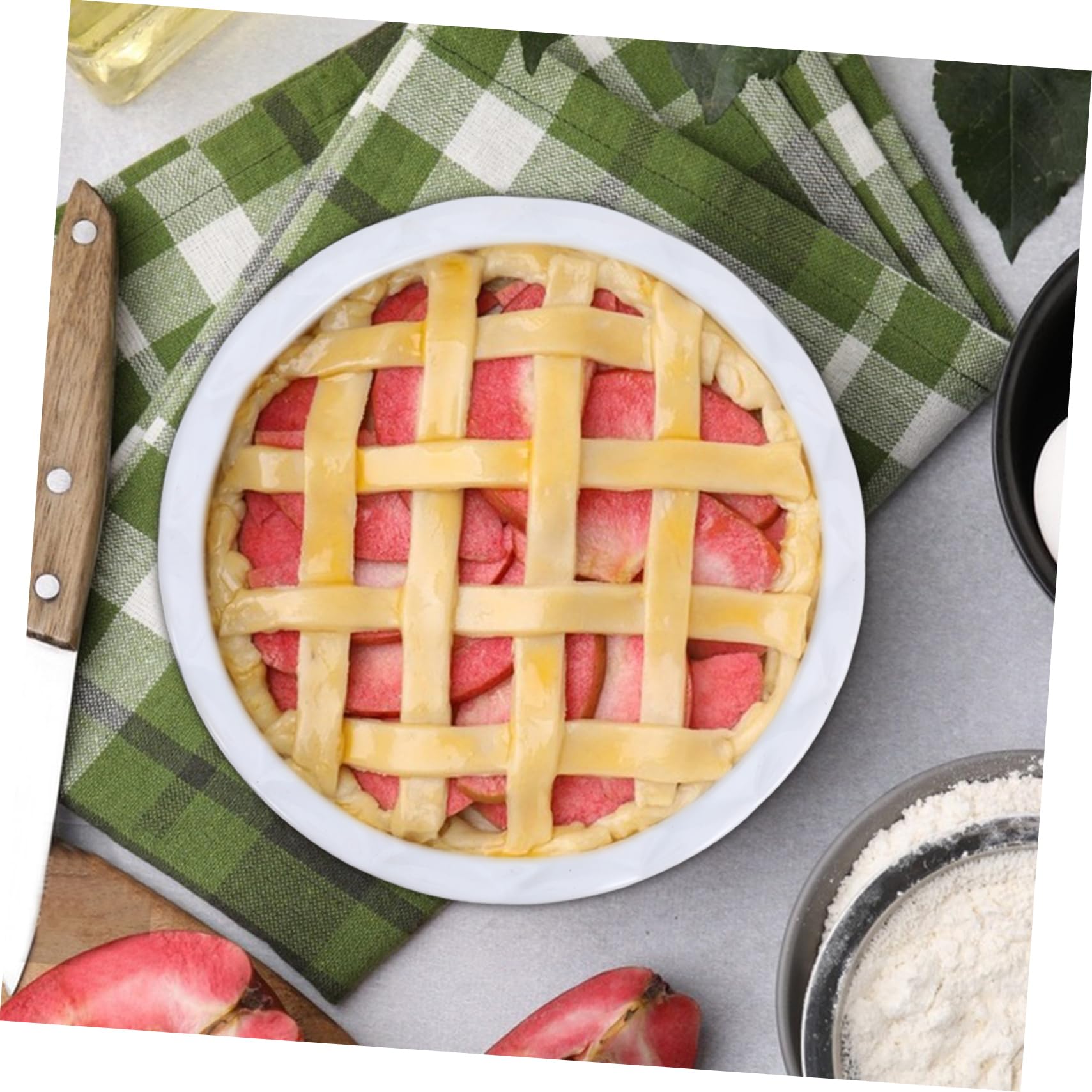 Plat à Tarte en Céramique Rond, Grand Format pour Cuisson au Four