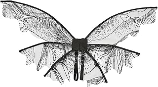 Fairy Wings Black Elf Fairy Wings Girls Butterfly Wings Princess Angel Wings Fancy Dress Up for Girls Kids Black Wings Costume