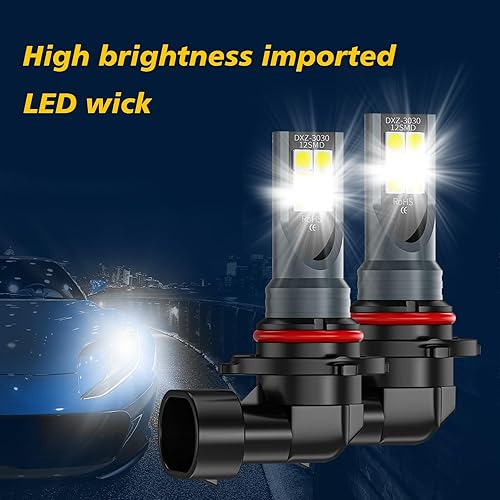 Miniatura 7 de GKmow 2 bombillas de luz antiniebla 9005 para automóvil, 3030 12SMD 50000H 6000K fuente de luz estable de alto brillo, luz de marcha atrás, 1500LM