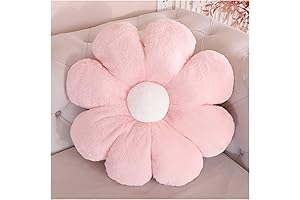 Pink and White Flower-shaped Throw Pillows for Decor