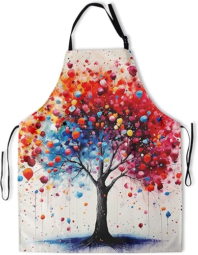 Delantal colorido con 2 bolsillos, delantales de pintura para adultos, delantales de babero artístico, para cocinar, parrilla, hornear, barbacoa