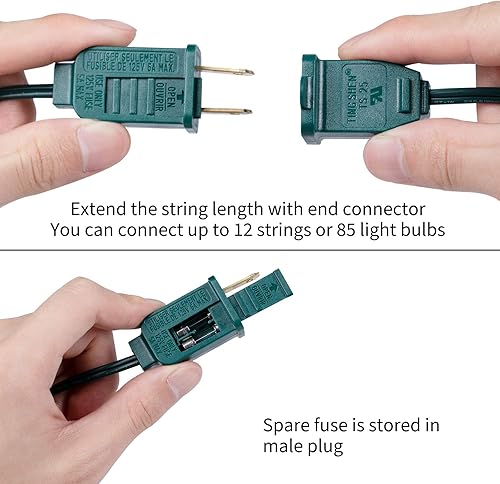 Miniatura 5 de Luces de burbujas de Navidad multicolor con 7 bombillas transparentes, certificación UL para iluminación de celebraciones navideñas, alambre verde