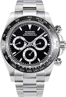 Sugess Chrono Racing 39mm 418-2 S418-2.005.E Exhibition Case backcover Mechanical Automatic Peacock 41 Jewels SL4801 Chronograph Mens Wrist Watch Seagull 1963