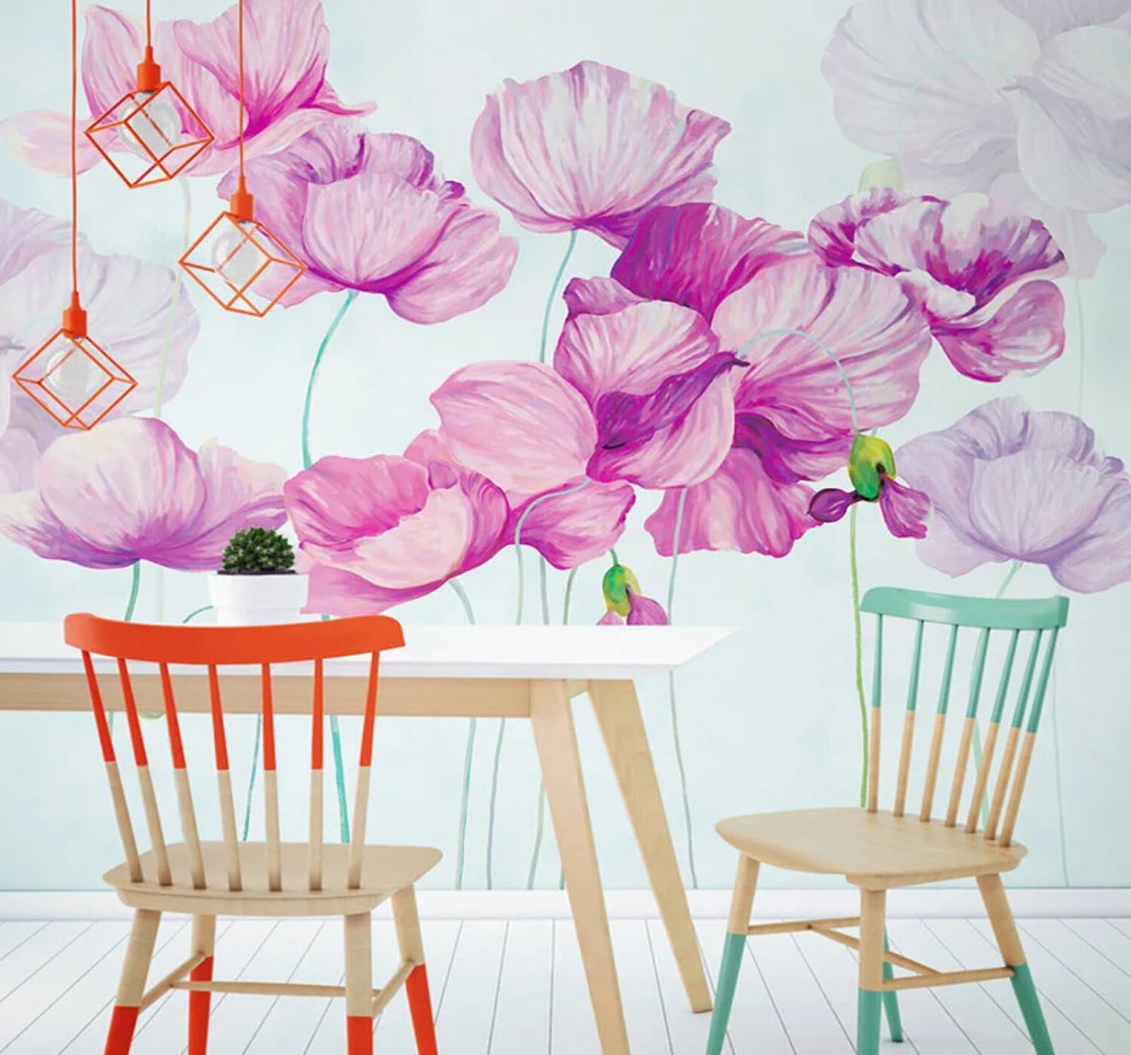 Tzxztt Retro Hand Drawn Fresh Beautiful Tulips Modern 3D Wallpaper Premium Textured Silk Neutral Tones Material Ideal for Living Room Bedroom-300cm×210cm